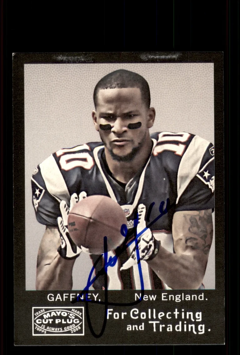 Signed Football Card Auto Jabar Gaffney 2008 Topps Mayo #205 Patriots