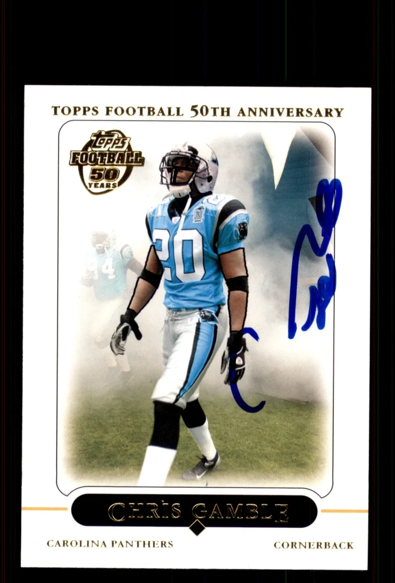 Signed Football Card Auto Chris Gamble 2005 Topps #306 Carolina Panthers