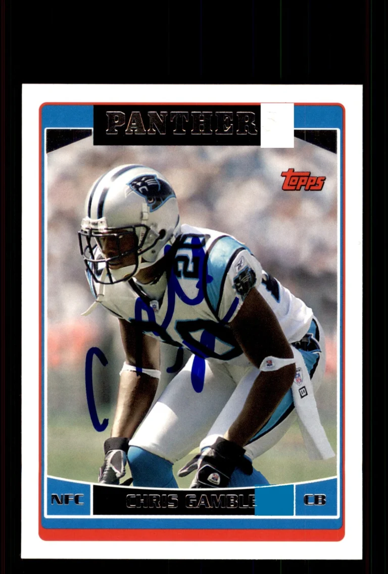 Signed Football Card Auto Chris Gamble 2006 Topps #7 Carolina Panthers