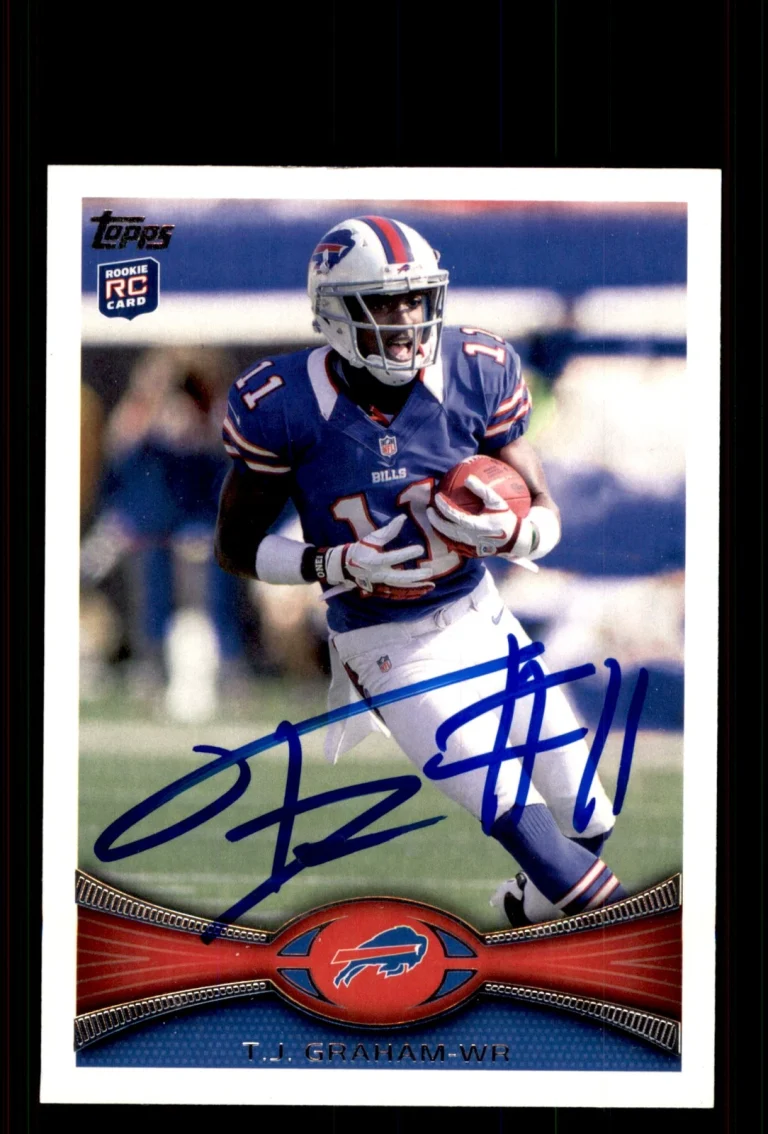 Signed Football Card Auto T.J. Graham 2012 Topps #37 Buffalo Bills