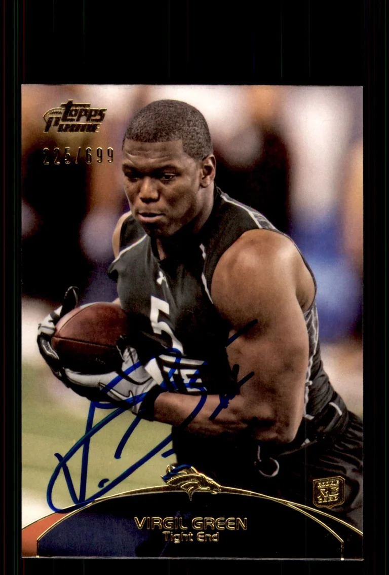 Signed Football Card Auto Virgil Green 2011 Topps Prime #119 Denver Broncos