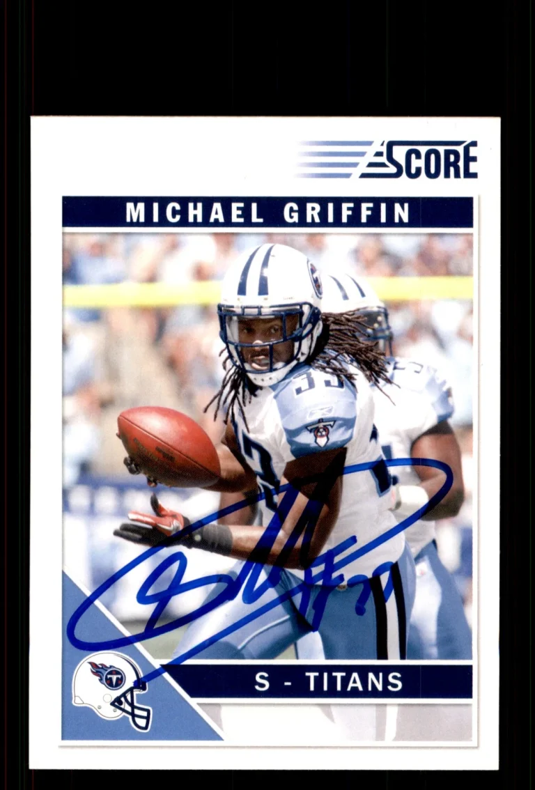 Signed Football Card Auto Michael Griffin 2011 Score #287 Tennessee Titans