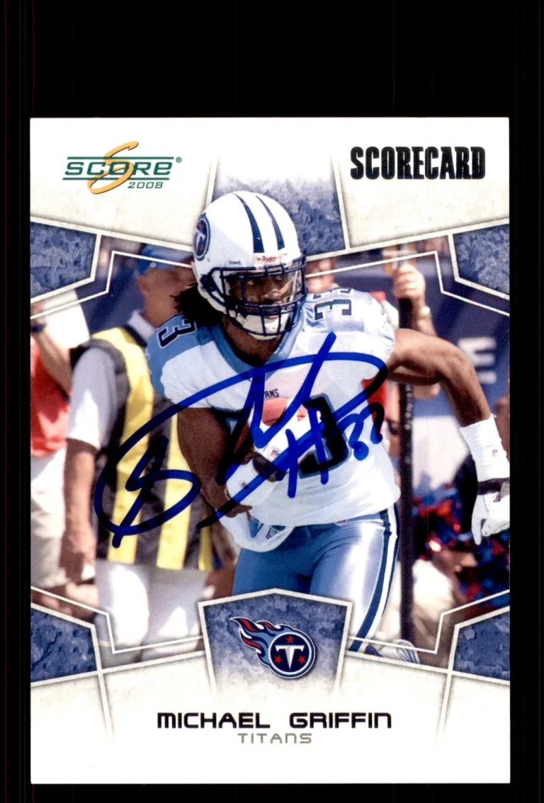 Signed Football Card Auto Michael Griffin 2008 Score #320 /649