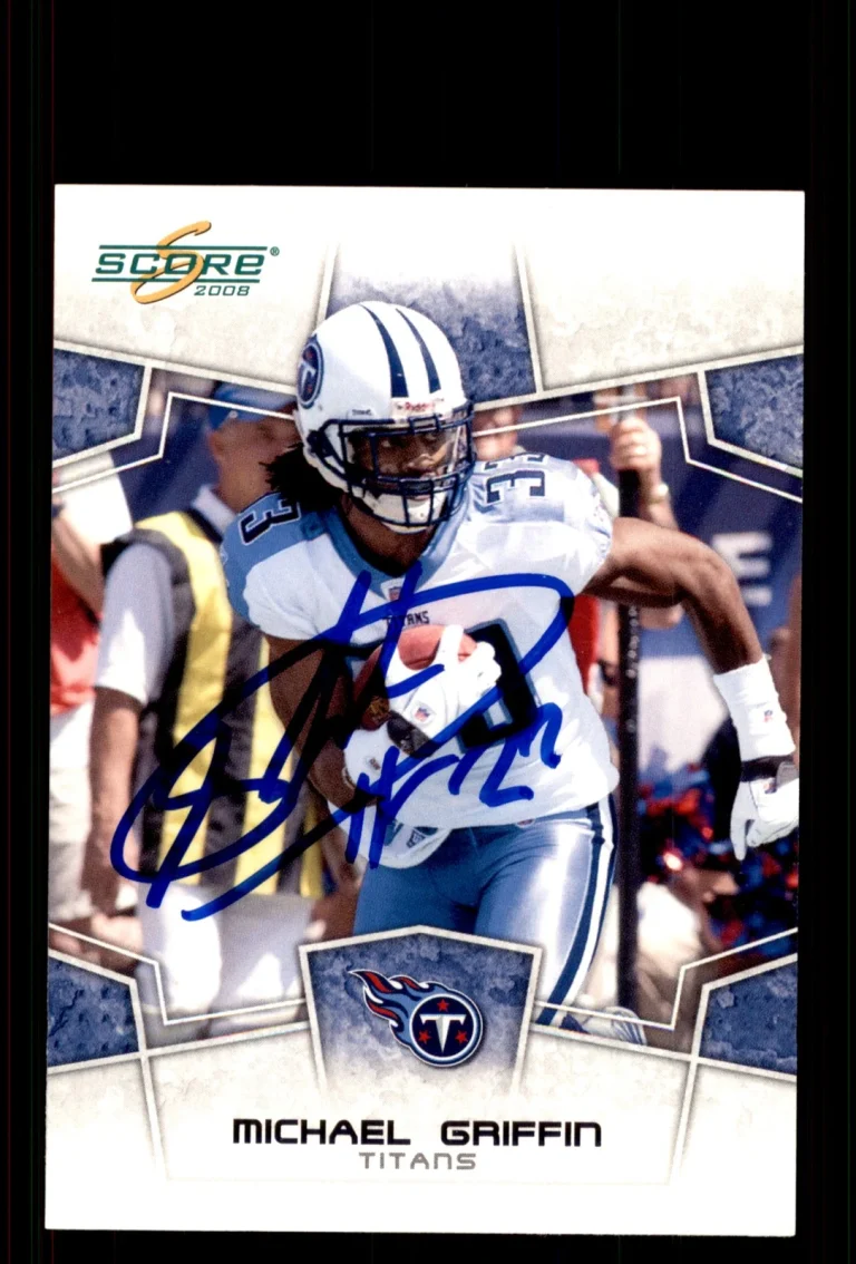 Signed Football Card Auto Michael Griffin 2008 Score #320 Titans