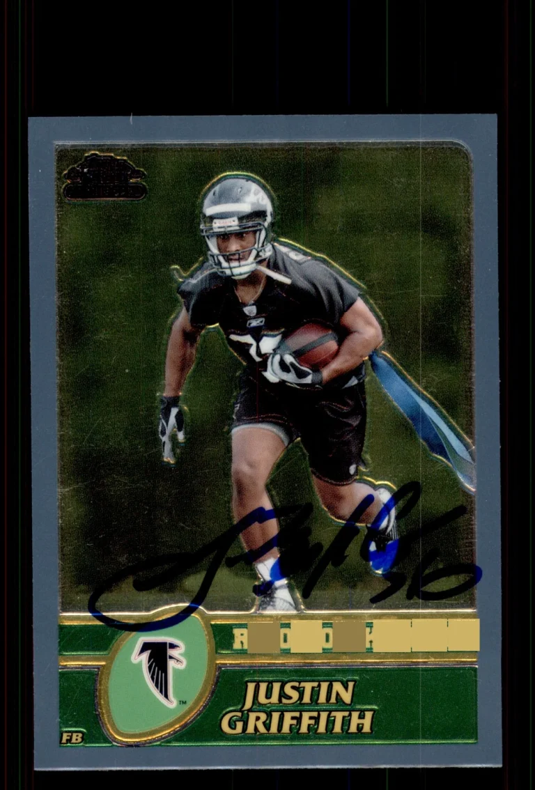 Signed Football Card Auto Justin Griffith 2003 Topps Chrome #267 Atlanta Falcons