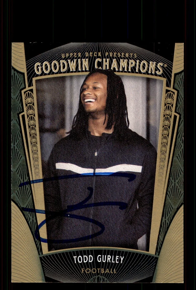 Signed Football Card Auto Todd Gurley 2015 Upper Deck Goodwin Champions #75