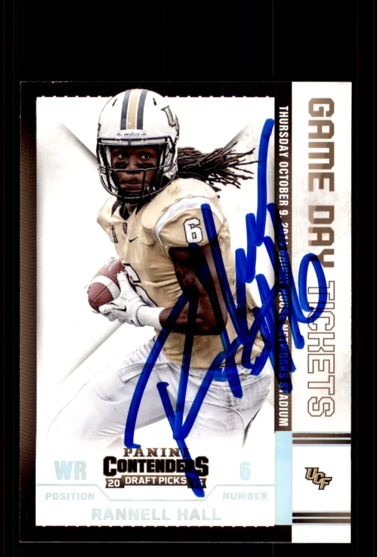 Signed Football Card Auto Rannell Hall 2015 Panini Contenders Draft Picks #91