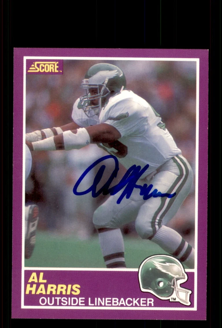 Signed Football Card Auto Al Harris 1989 Score Supplemental #350S Eagles
