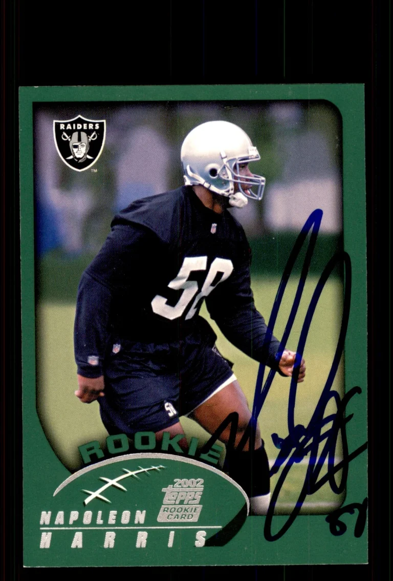 Signed Football Card Auto Napoleon Harris 2002 Topps #362 Oakland Raiders