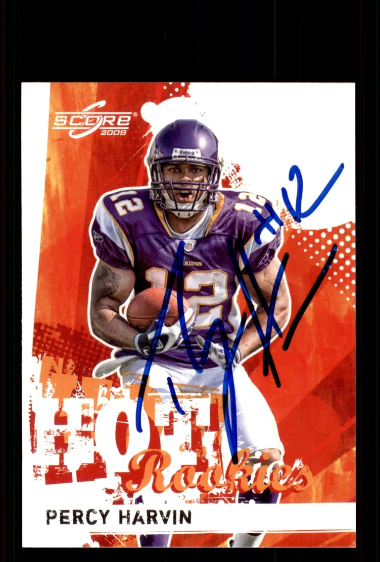 Signed Football Card Auto Percy Harvin 2009 Score #26 Minnesota Vikings