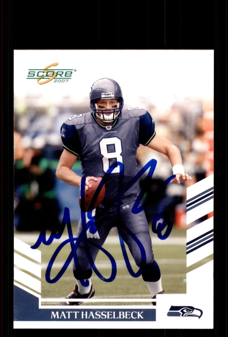 Signed Football Card Auto Matt Hasselbeck 2007 Score #128 Seattle Seahawks