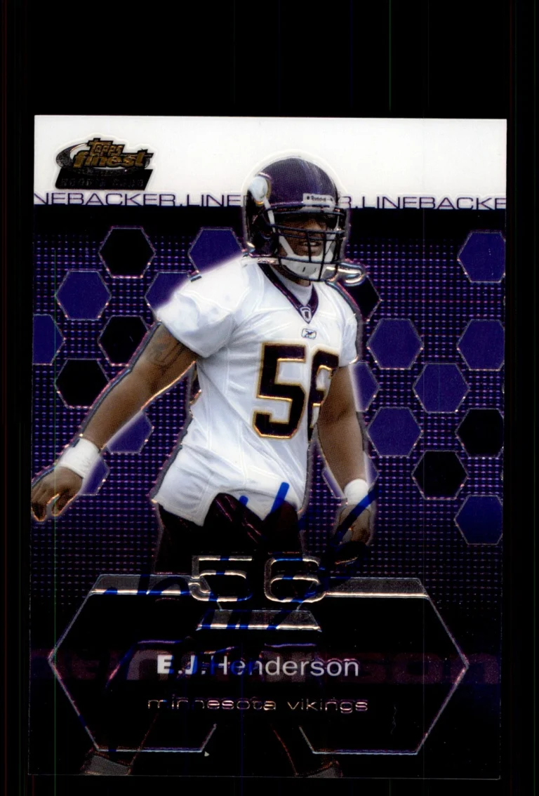 Signed Football Card Auto EJ Henderson 2003 Finest #97 Minnesota Vikings