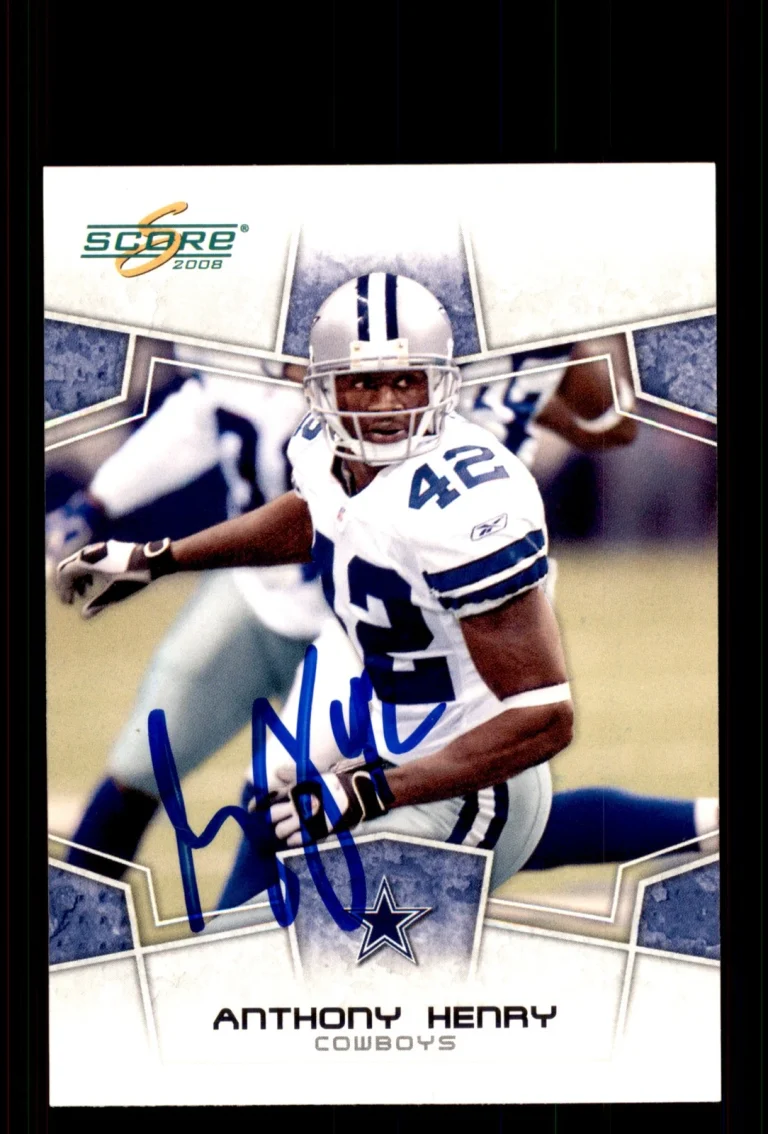 Signed Football Card Auto Anthony Henry 2008 Score #82 Dallas Cowboys