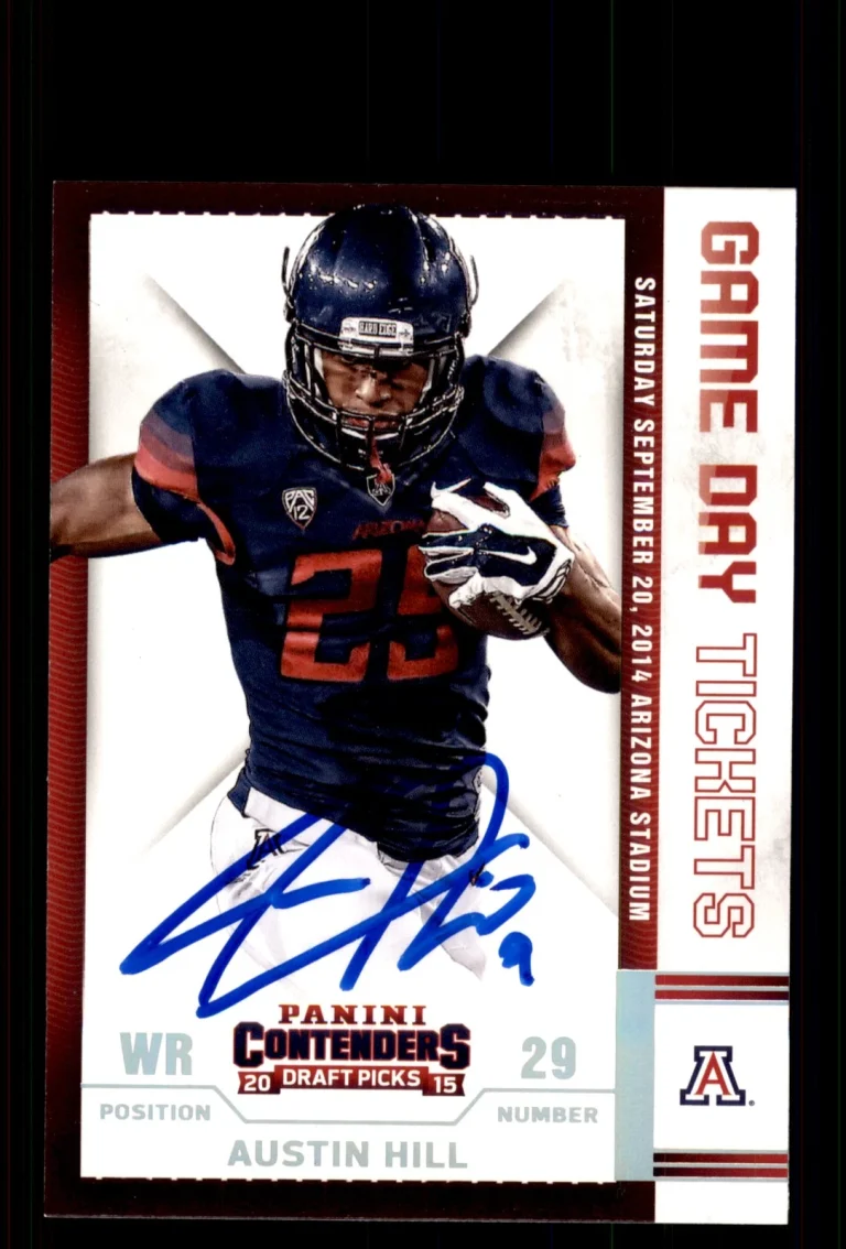 Signed Football Card Auto Austin Hill 2015 Panini Contenders Draft Picks #4
