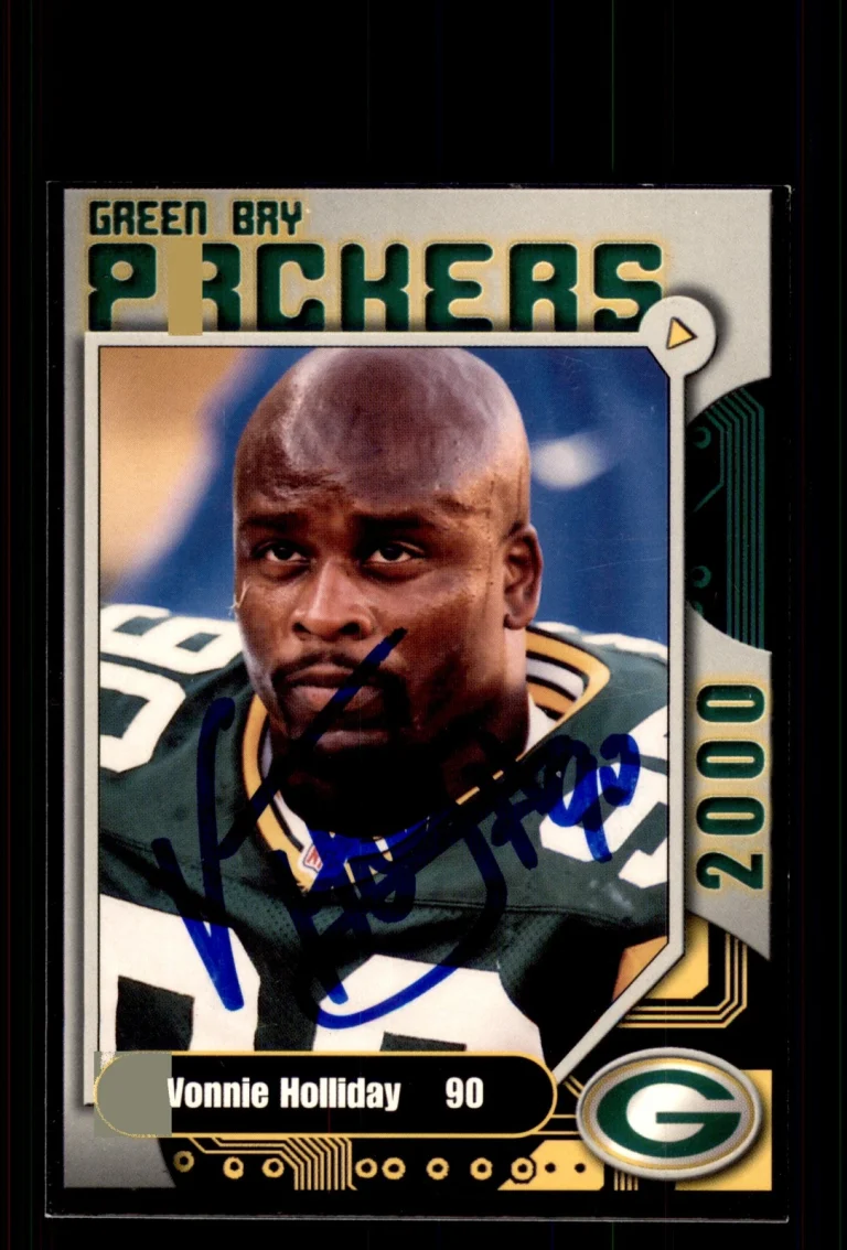 Signed Football Card Auto Vonnie Holliday 2000 Green Bay Packers Police