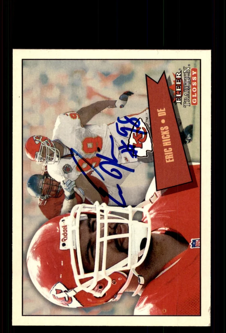 Signed Football Card Auto Eric Hicks 2001 Fleer Tradition #68 Kansas City Chiefs