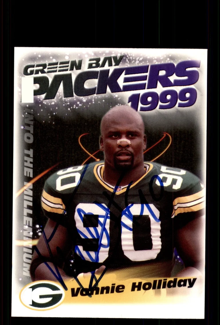 Signed Football Card Auto Vonnie Holliday 1999 Green Bay Packers Police
