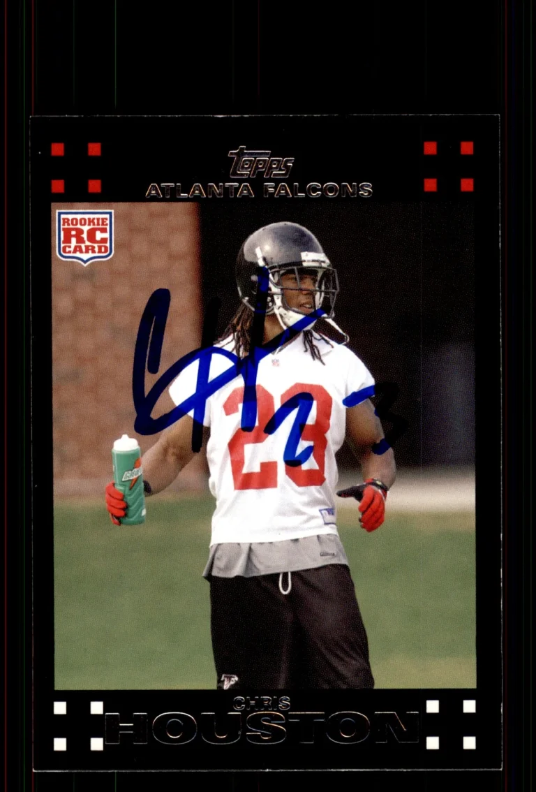 Signed Football Card Auto Chris Houston 2007 Topps #378 Atlanta Falcons