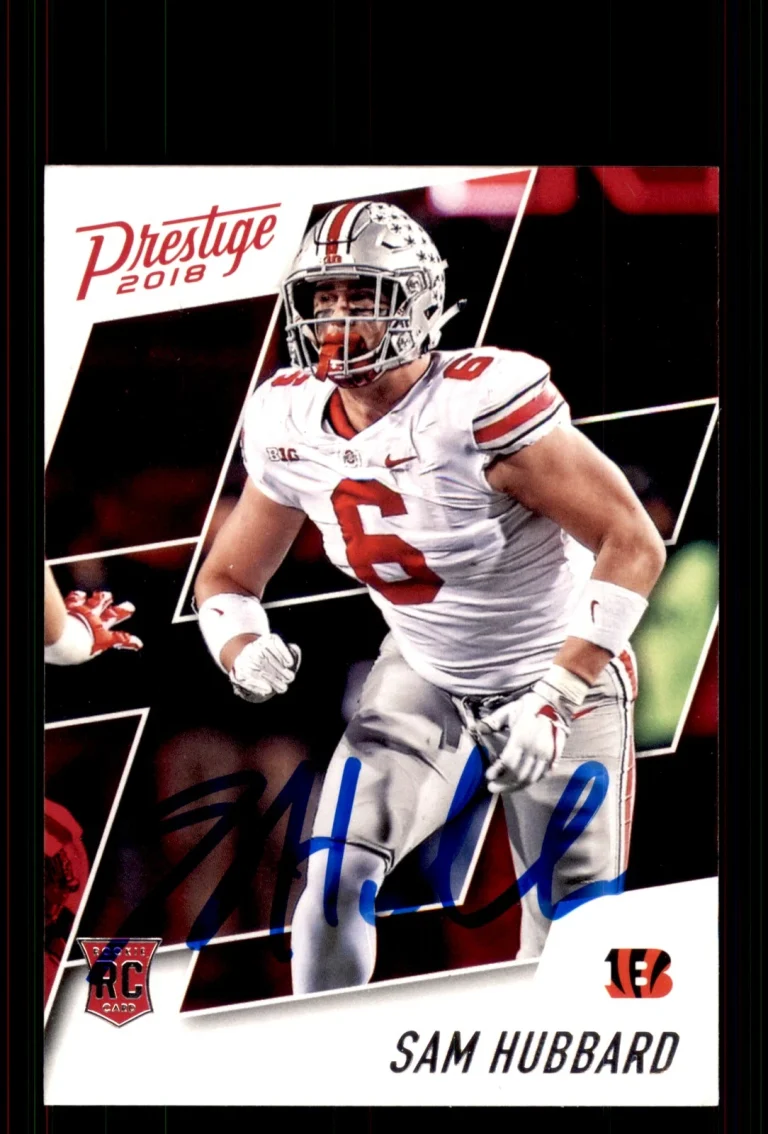 Signed Football Card Auto Sam Hubbard 2018 Panini Prestige #262 Bengals