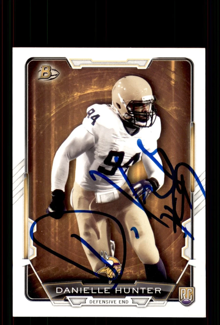 Signed Football Card Auto Danielle Hunter 2015 Bowman #87 Minnesota Vikings