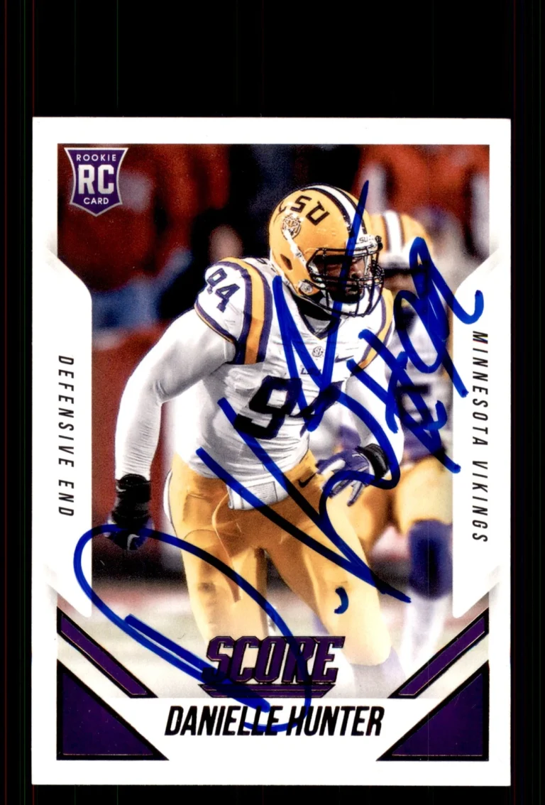 Signed Football Card Auto Danielle Hunter 2015 Score #347 Minnesota Vikings