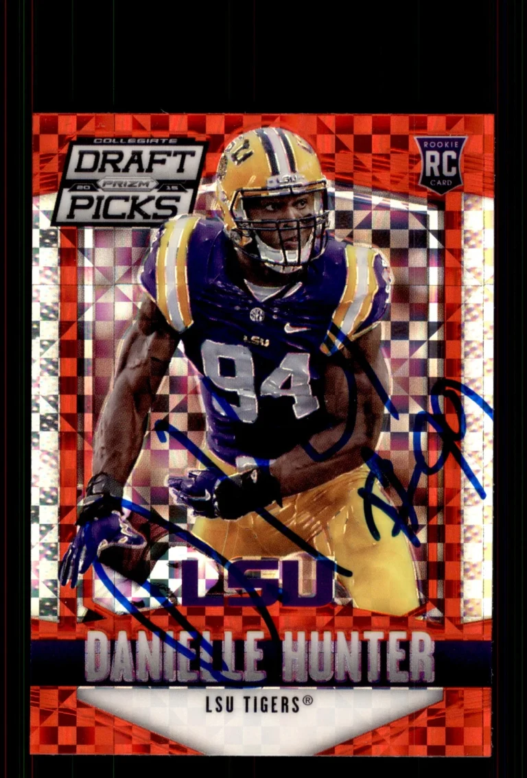 Signed Football Card Auto Danielle Hunter 2015 Panini Prizm Collegiate #171