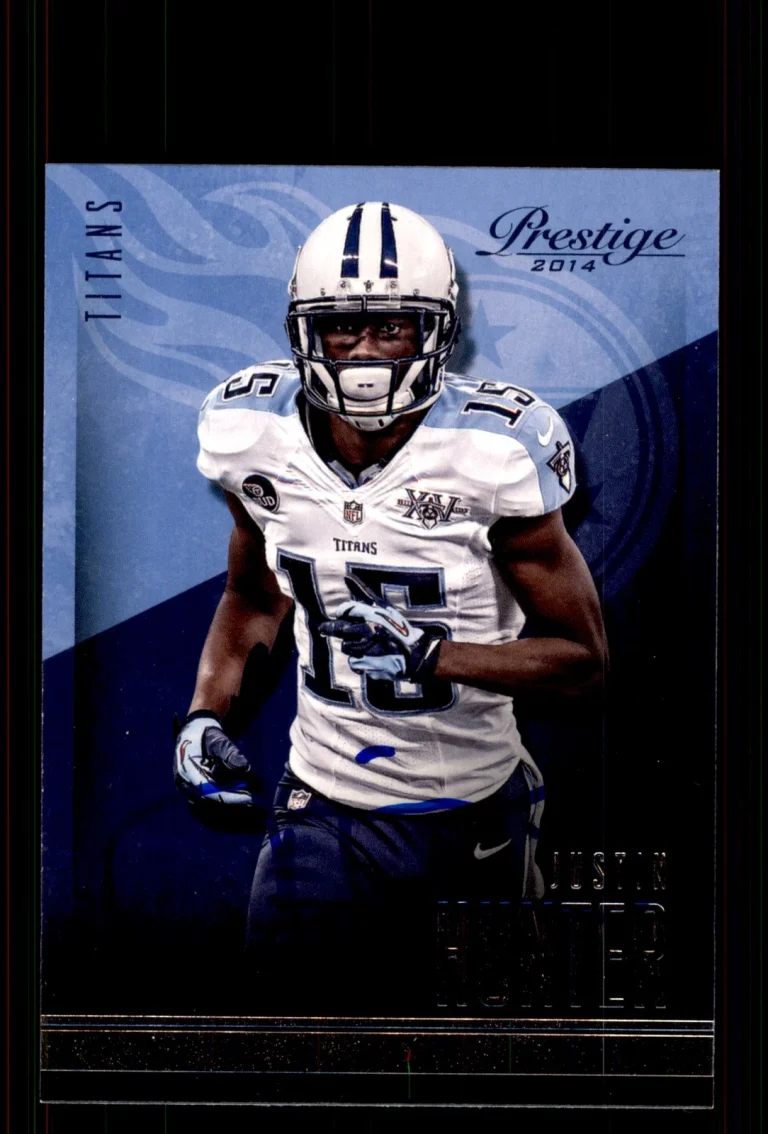 Signed Football Card Auto Justin Hunter 2014 Panini Prestige #73 Titans