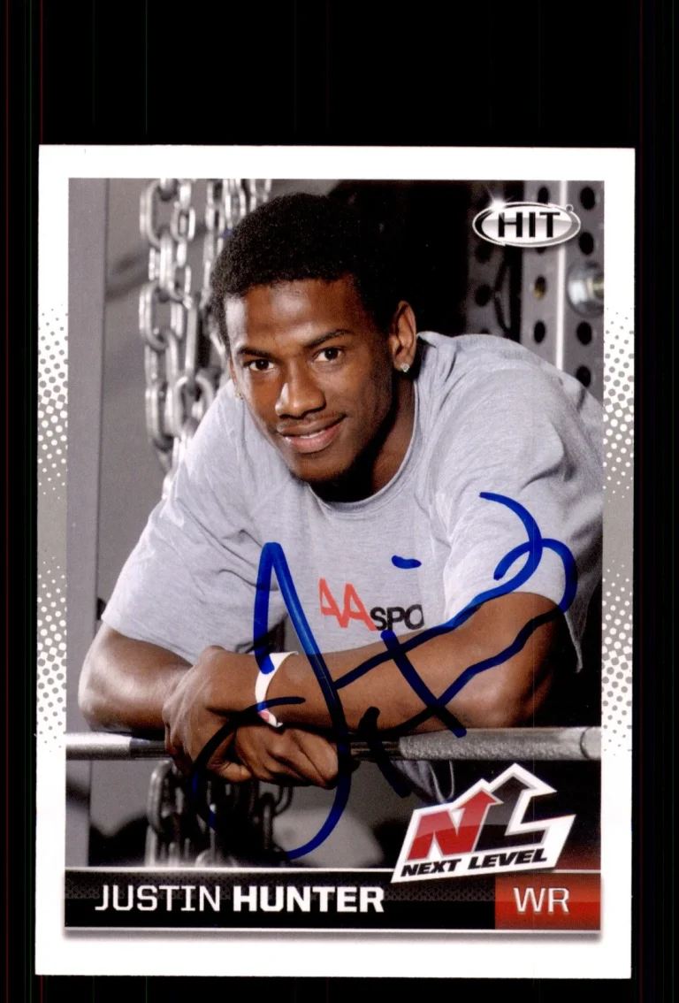 Signed Football Card Auto Justin Hunter 2013 SAGE HIT #55 Tennessee Volunteers