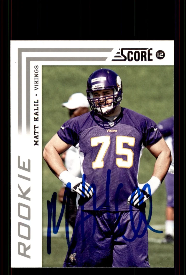 Signed Football Card Auto Matt Kalil 2012 Score #352 Minnesota Vikings