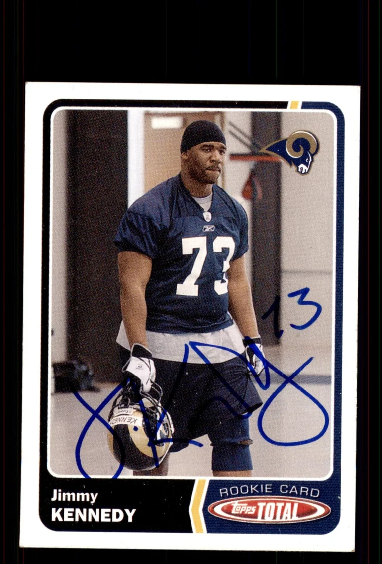Signed Football Card Auto Jimmy Kennedy 2003 Topps Total #442 St. Louis Rams