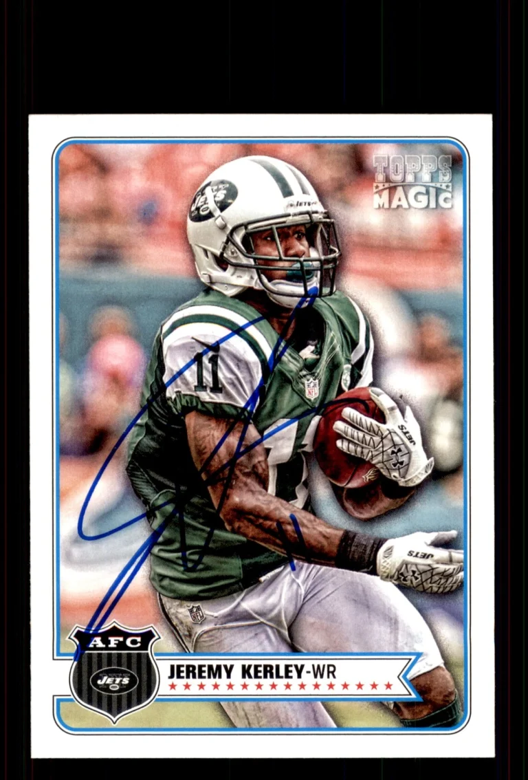 Signed Football Card Auto Jeremy Kerley 2012 Topps Magic #55 New York Jets