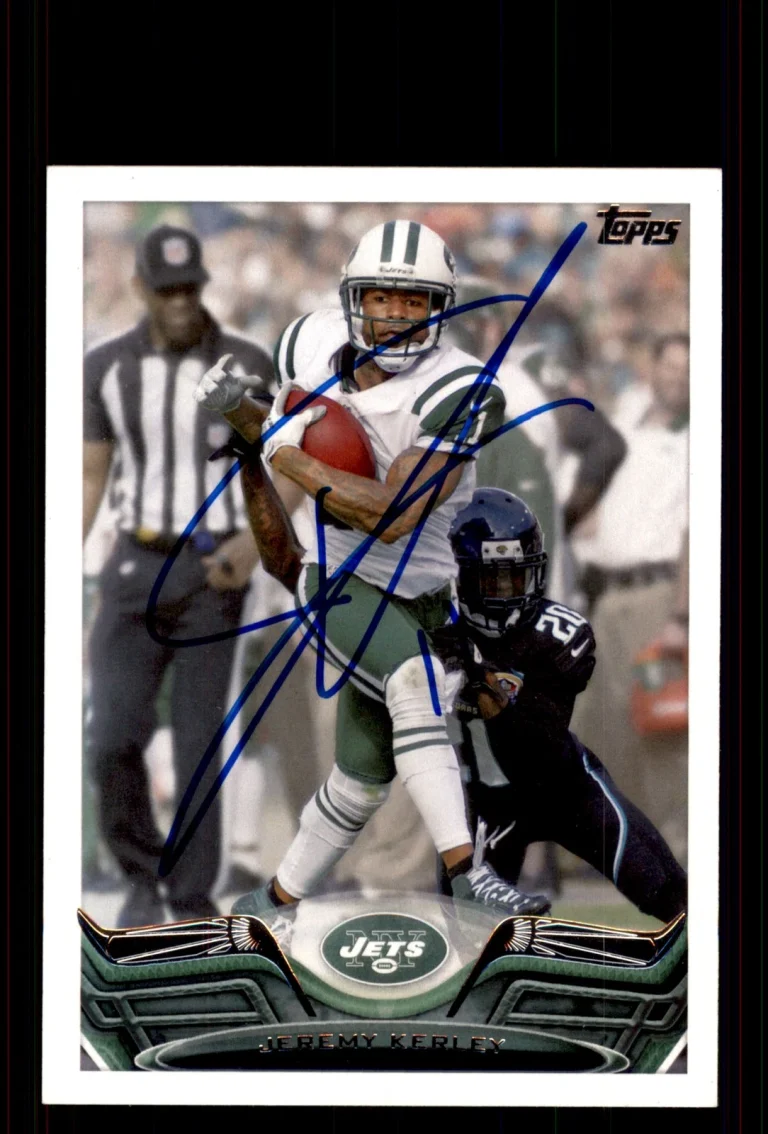 Signed Football Card Auto Jeremy Kerley 2013 Topps #347 New York Jets