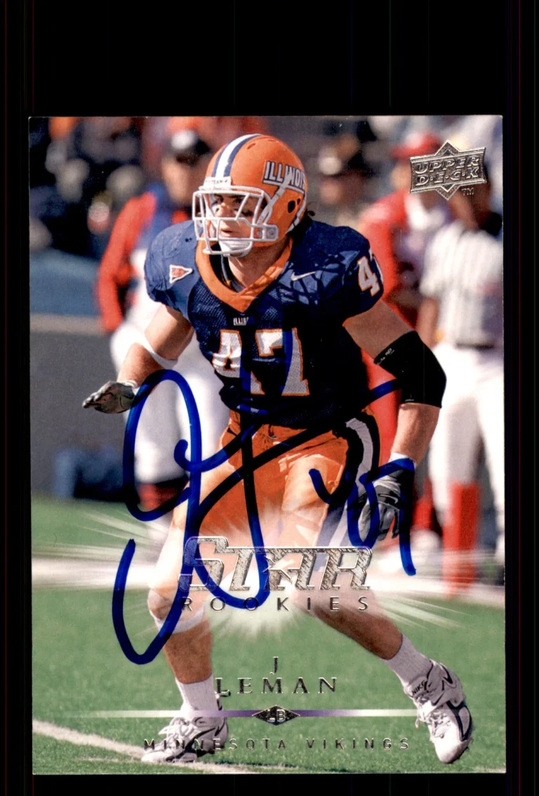 Signed Football Card Auto J Leman 2008 Upper Deck #243 Minnesota Vikings