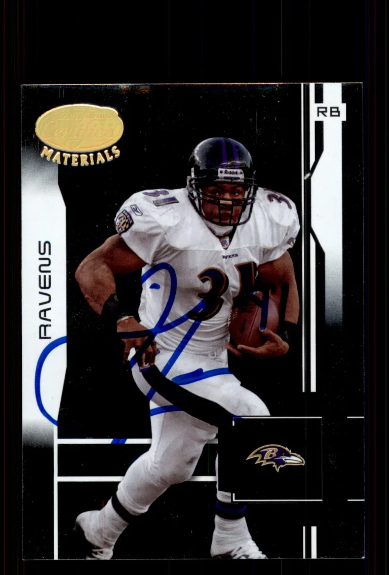 Signed Football Card Auto Jamal Lewis 2003 Leaf Certified Materials #9 Ravens