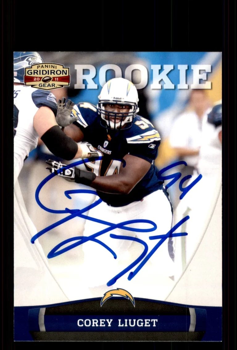 Signed Football Card Auto Corey Liuget 2011 Panini Gridiron Gear #164 Chargers