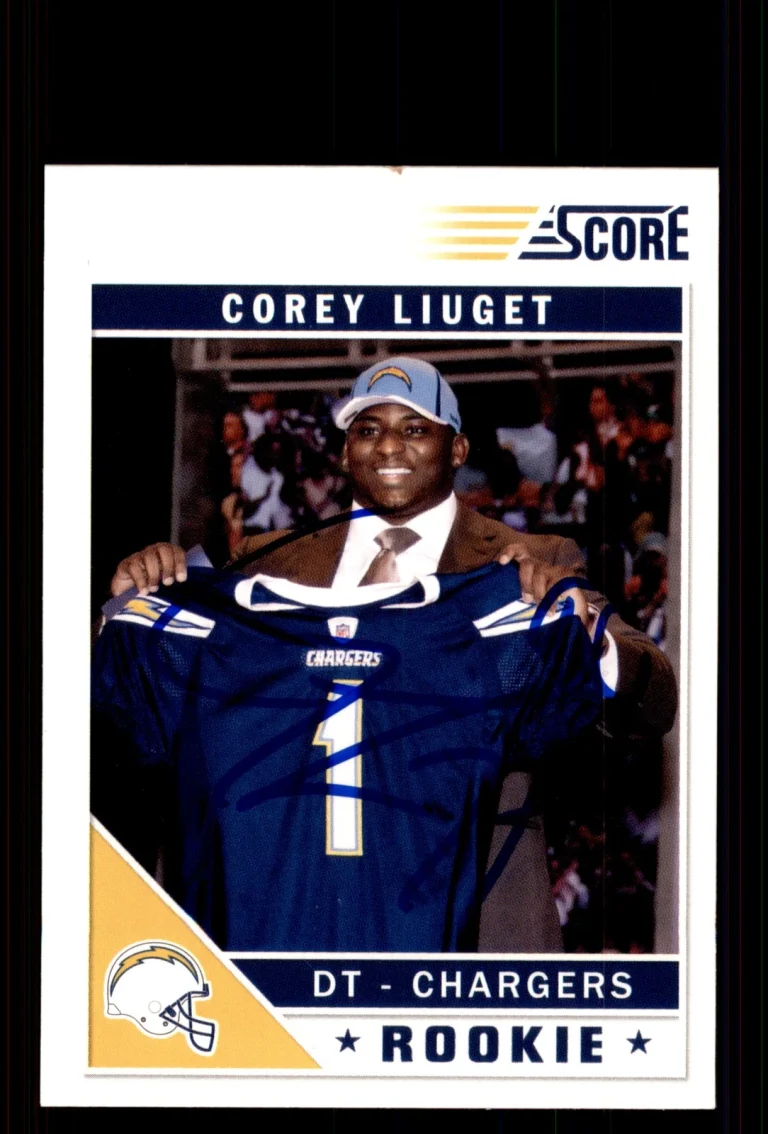 Signed Football Card Auto Corey Liuget 2011 Score #322 San Diego Chargers