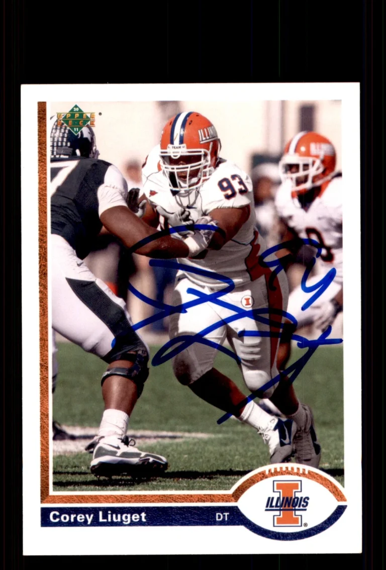Signed Football Card Auto Corey Liuget 2011 Upper Deck #20A-107 Illinois