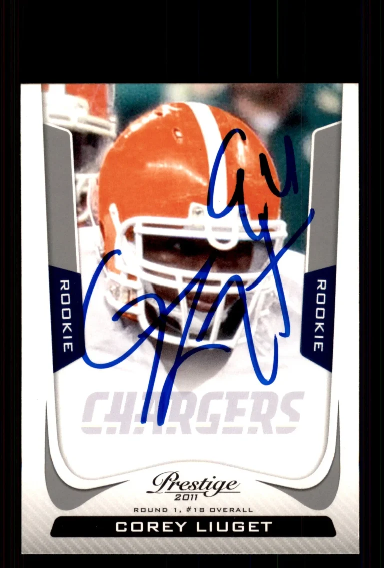 Signed Football Card Auto Corey Liuget 2011 Panini Prestige #222 Chargers
