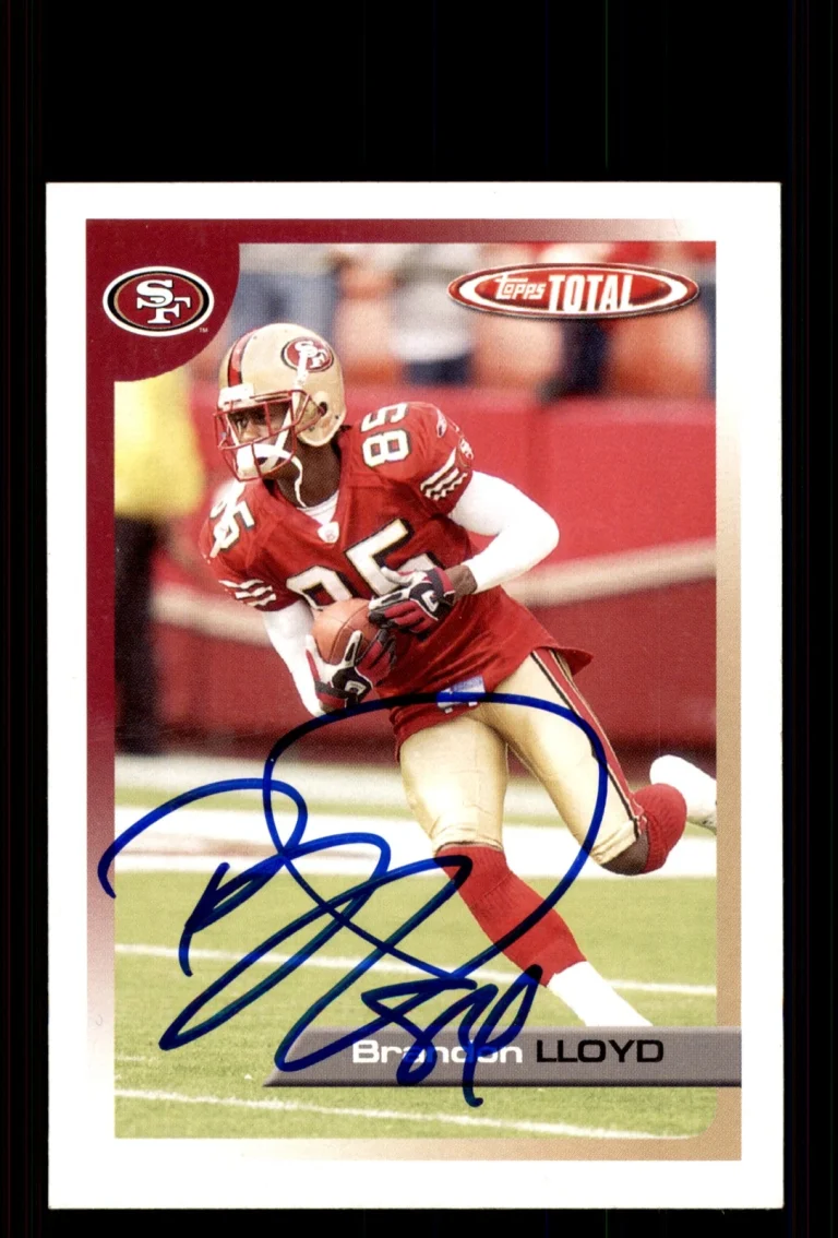 Signed Football Card Auto Brandon Lloyd 2005 Topps Total #314 49ers