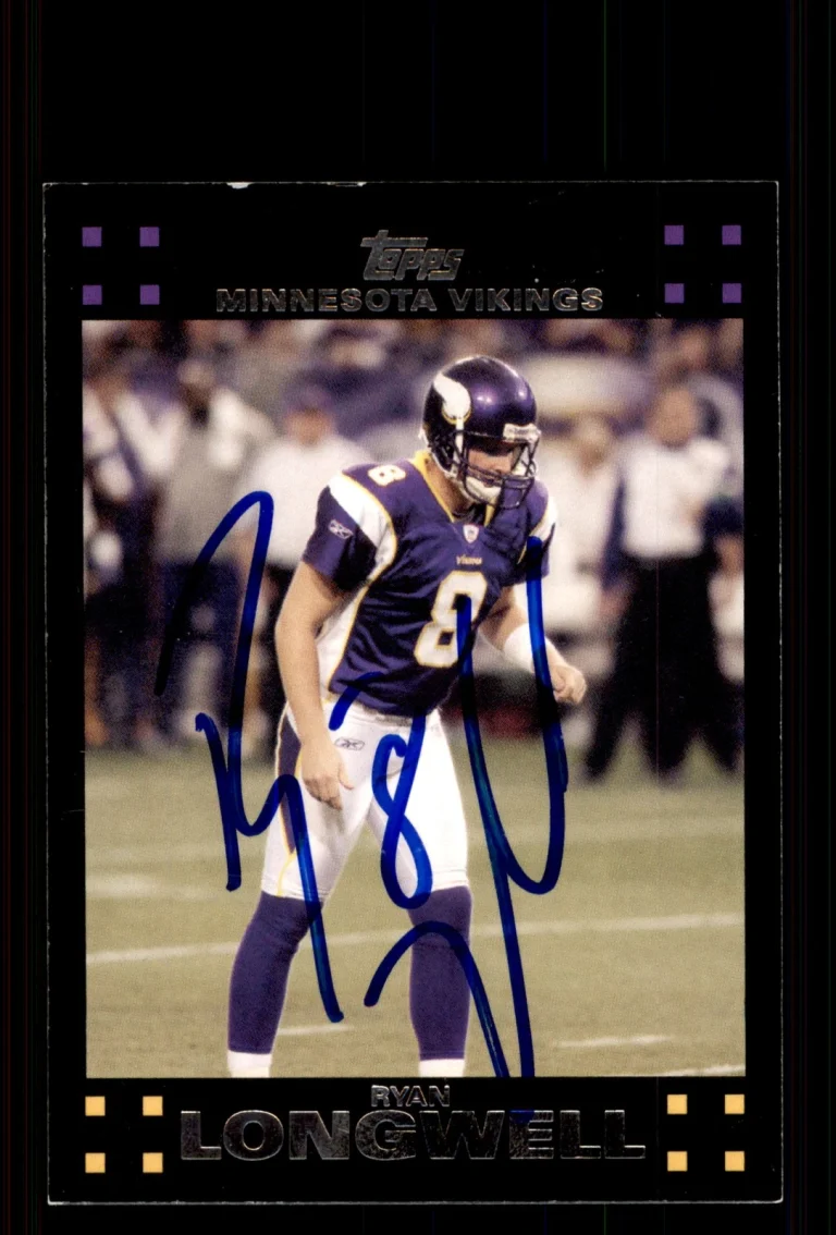 Signed Football Card Auto Ryan Longwell 2007 Topps Minnesota Vikings #11