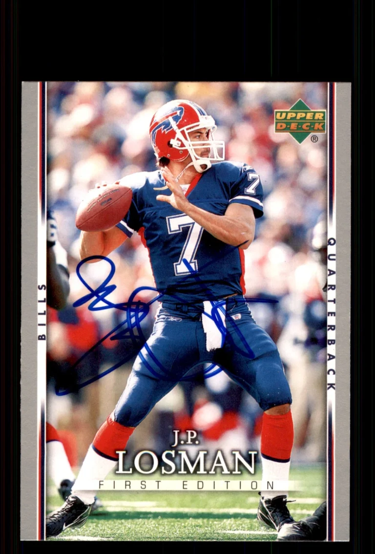 Signed Football Card Auto J.P. Losman 2007 Upper Deck First Edition #11 Bills