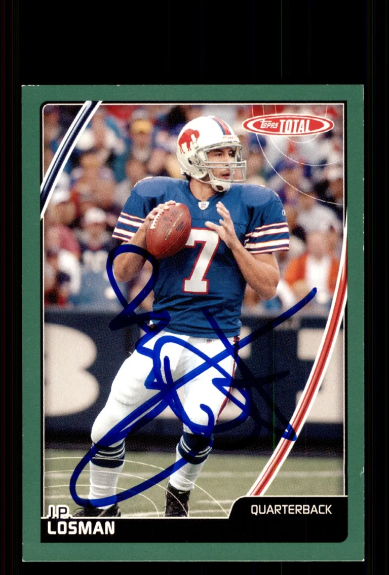 Signed Football Card Auto J.P. Losman 2007 Topps Total #189 Buffalo Bills
