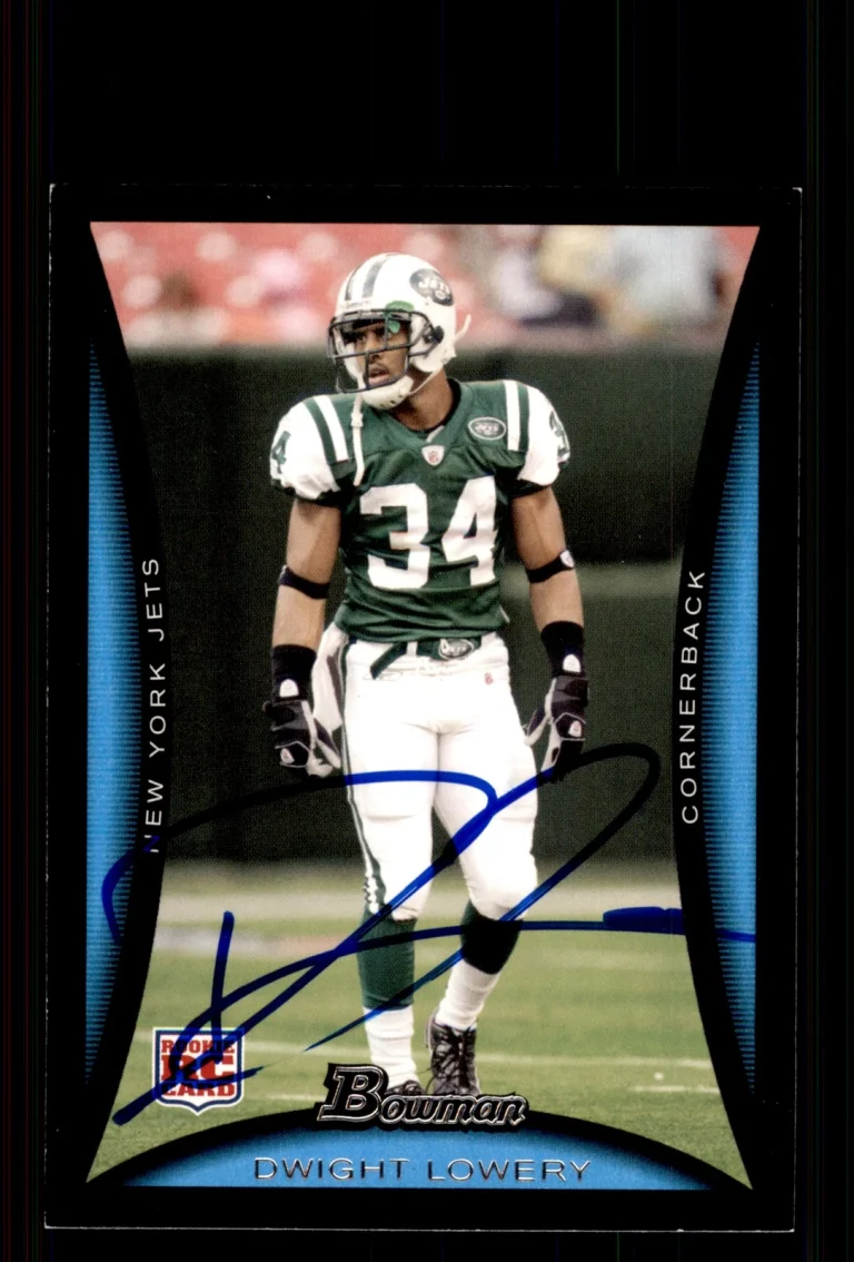 Signed Football Card Auto Dwight Lowery 2008 Bowman #133 New York Jets