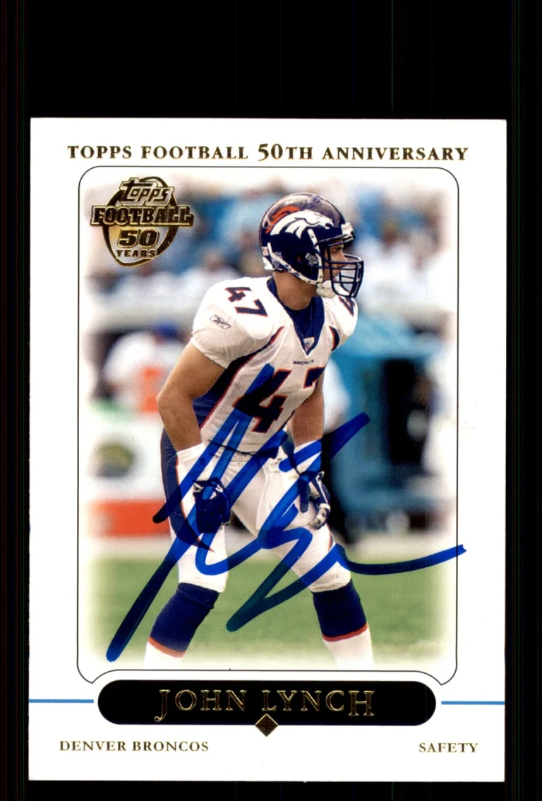 Signed Football Card Auto John Lynch 2005 Topps #206 Denver Broncos