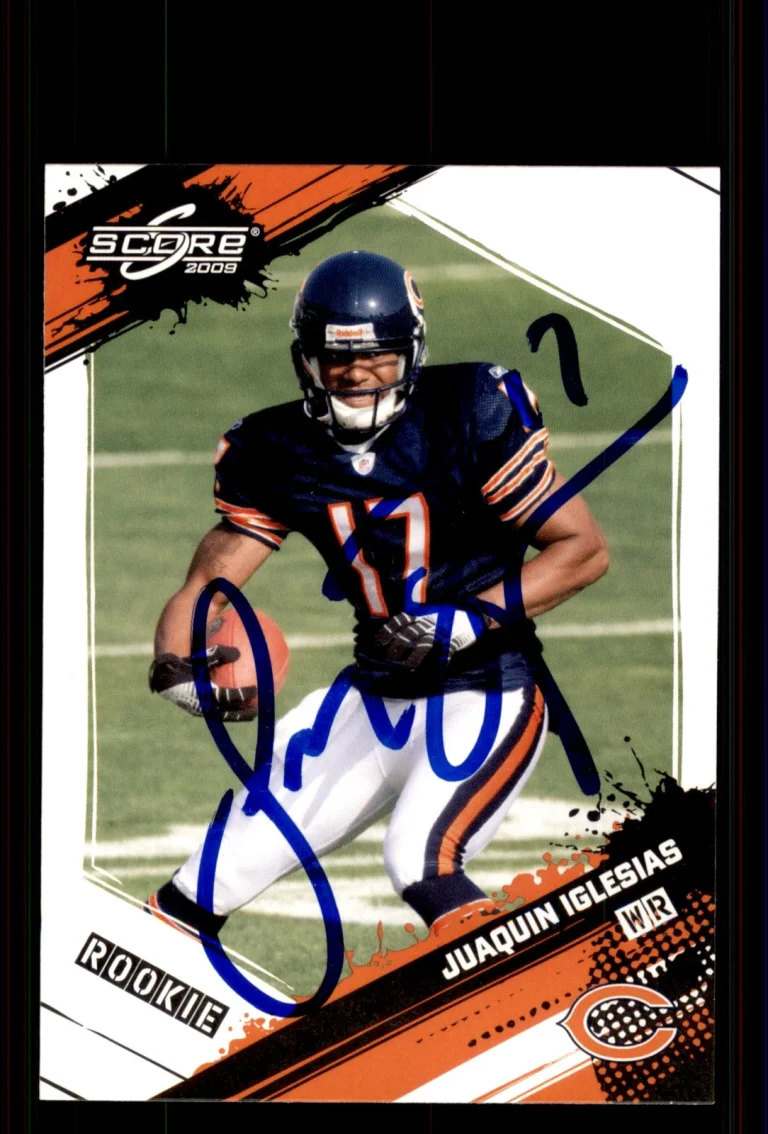 Signed Football Card Auto Juaquin Iglesias 2009 Score #359 Chicago Bears