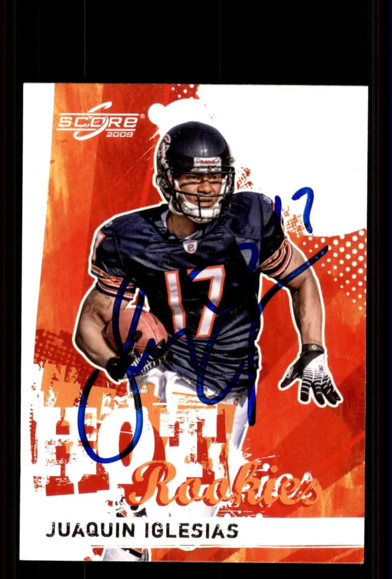 Signed Football Card Auto Juaquin Iglesias 2009 Score #14 Chicago Bears