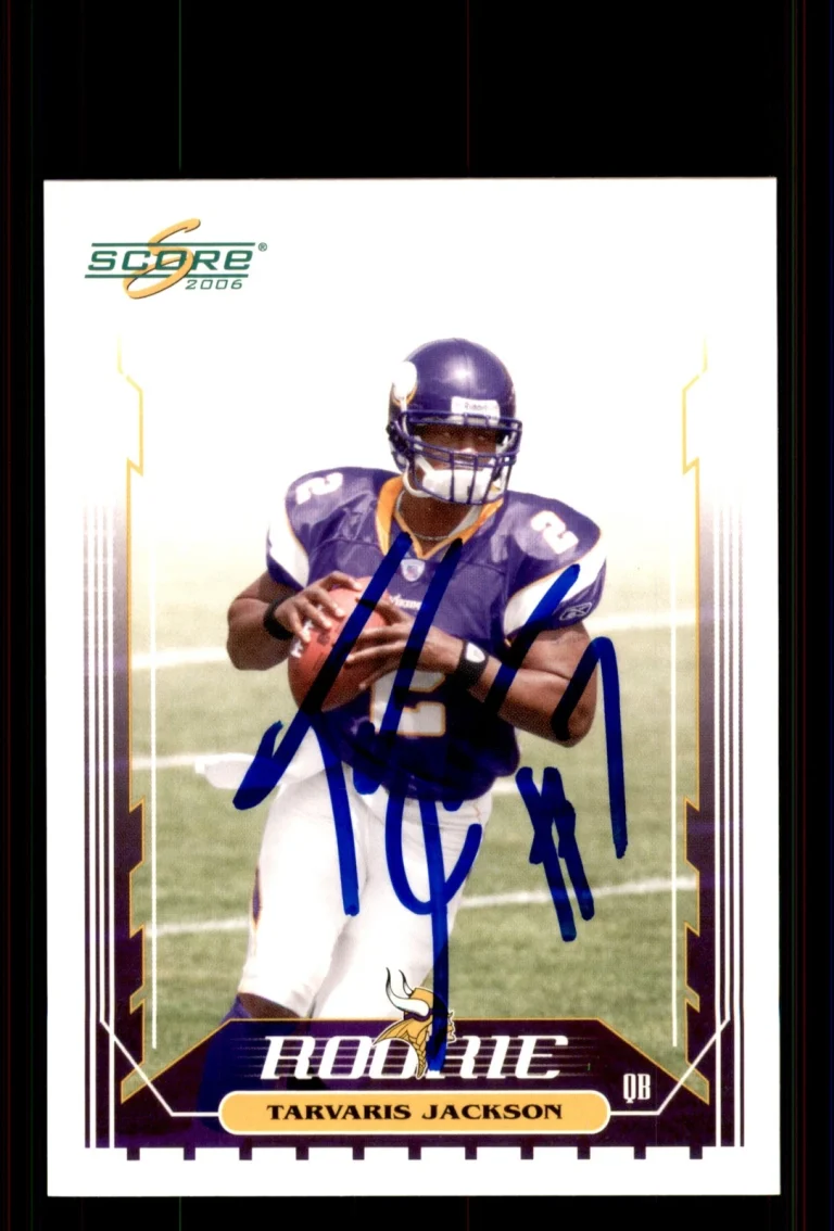 Signed Football Card Auto Tarvaris Jackson 2006 Score #415 Minnesota Vikings