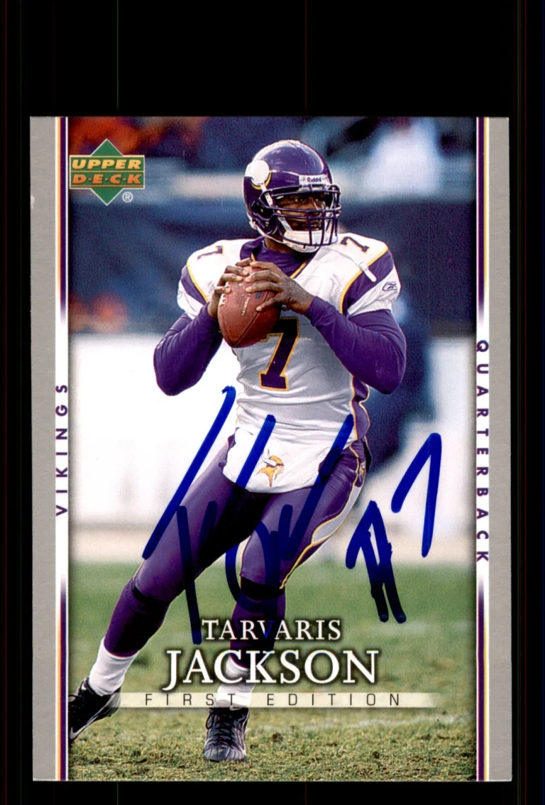 Signed Football Card Auto Tarvaris Jackson 2007 Upper Deck First Edition #54