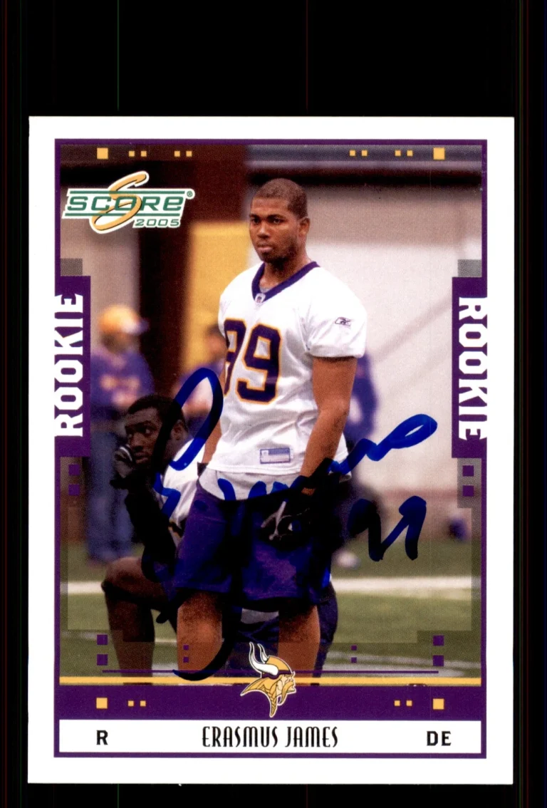Signed Football Card Auto Erasmus James 2005 Score #347 Minnesota Vikings
