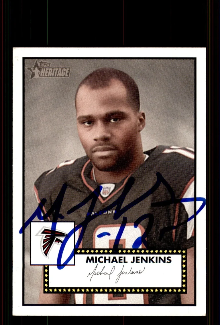 Signed Football Card Auto Michael Jenkins 2006 Topps Heritage #115 Falcons